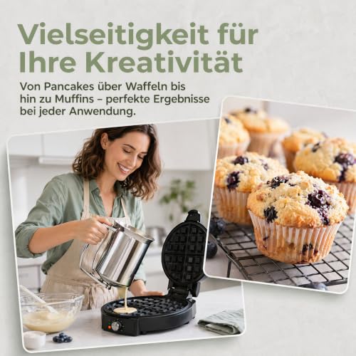 Foto von 1L Teigdosierer aus 430-Edelstahl mit blauem Spatel für Küchen Backen