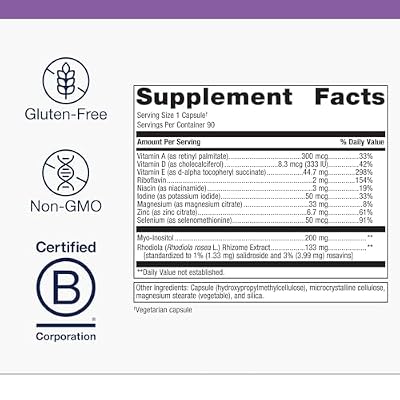 Metagenics Thyrosol - Vitamin & Mineral Supplement for Healthy Thyroid Support & Stress-Related Fatigue* - with Zinc, Selenium & Rhizoe Extract - 90 Capsules