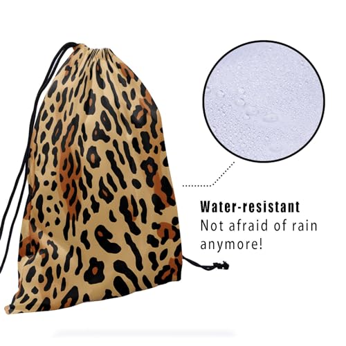 Image of Nerxy Leopard Print Gymnastics Grip Bag - Cheetah Grips Bag Animal Drawstring Storage Bags Pouch Wildlife Gym Bag for Gym Sports