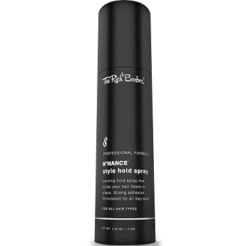 The Rich Barber NHance Hold Spray for Hair Building Fibers - Long Lasting Locking & Setting Hold Spray for Natural Concealing Hair Thickening Fibers 5 oz.