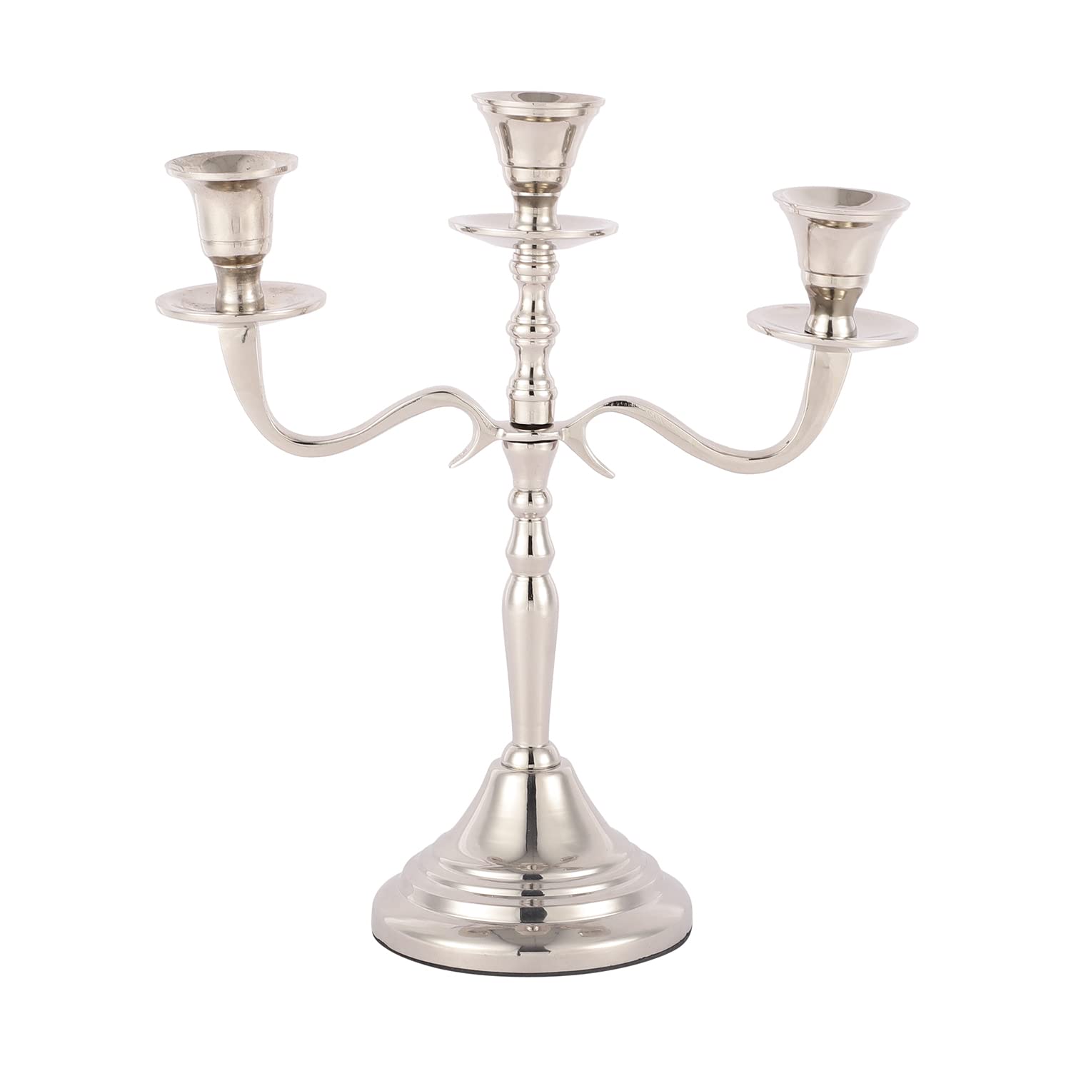 Set Of 3 Iron Taper Candle Holders - Different Height Candlesticks For Wedding & Dining Decor