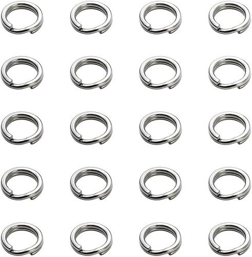 Miniatura 2 de Llavero pequeño, 20 anillos de metal divididos de acero inoxidable 304, anillos planos para organización de llavesfabricación de joyas (0.236