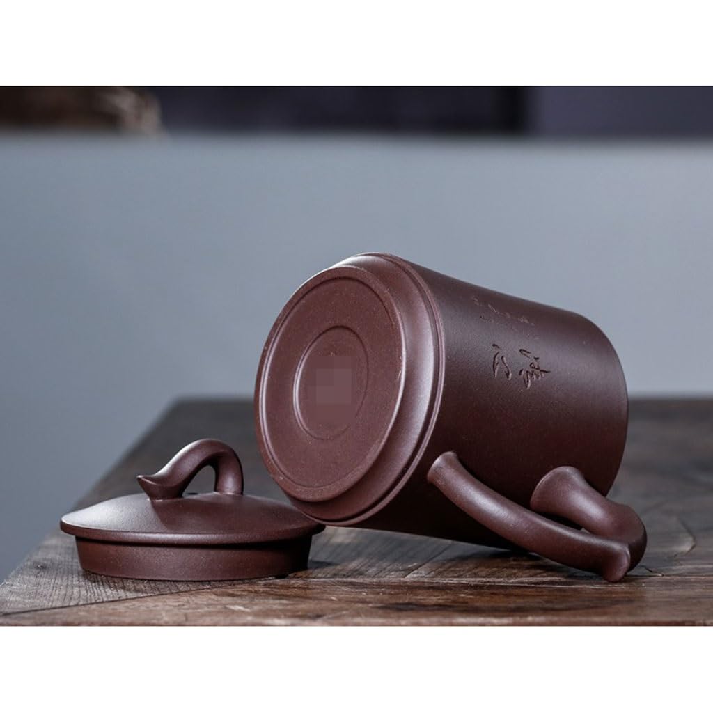 Matcha kubki domowe o dużej pojemności 470 ml fioletowy kubek z piaskiem kubek do parzenia herbaty kubek na wodę z pokrywką ręcznie robiony chiński kubek do herbaty zestaw do herbaty zaparzacz do