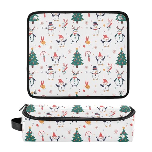 Bolsa de viaje para herramientas de cabello Penguin Reindeer Marble, resistente al calor para planchas, rizadores y accesorios de cuidado capilar, organizador portátil miniatura 3