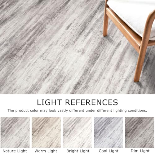 KOZYFLY Modern Abstract Kitchen Runner Rug, 2x6 Washable Rug Runner Non-Slip Soft Striped Hallway Runner Rugs, Grey Beige Print Distressed Carpet Runner for Entryway Bathroom Laundry Room Foyer