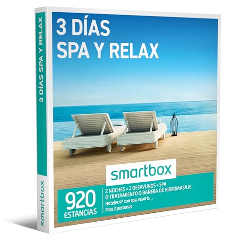 Smartbox Caja regalo 3 días spa y relax , Idea de regalo , 2 noches con spa, tratamiento o bañera de hidromasaje para 2 personas