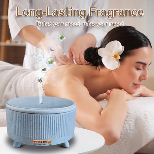 Essential Oil Diffusers for Home 500ml,Aromatherapy Diffusers for Essential Oils Large Room with 7 Colors Lights & 3 Mist Mode Waterless Auto Off,Cool Mist Humidifiers for Decor，Bule - 3