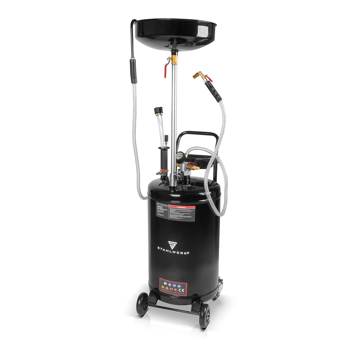 STAHLWERK Réservoir de collecteur d'huile avec une capacité de 70 l (OD-70 ST) – Collecteur d'huile mobile pour la récupération d'huile usagée lors du changement d'huile, dispositif d'aspiration