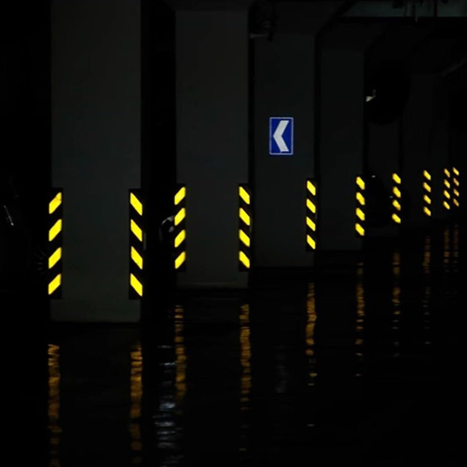 Accessories Rubber Corner Guards Wall Corner Guard for Parking Garages Reflective Wall Corner Protector with Rubber L-Shape Corner Guard 1cm Thick(5pcs-80cm)