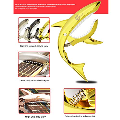 MINGZE Capo de Guitare, Shark Alliage de zinc Capodastre de Capo Universel Pour Folk Guitare, Guitare Electrique et… - Les Beatles, Paul McCartney, John Lennon, RIngo Starr, George Harrison MINGZE Capo de Guitare, Shark Alliage de zinc Capodastre de Capo Universel Pour Folk Guitare, Guitare Electrique et… – Image 6