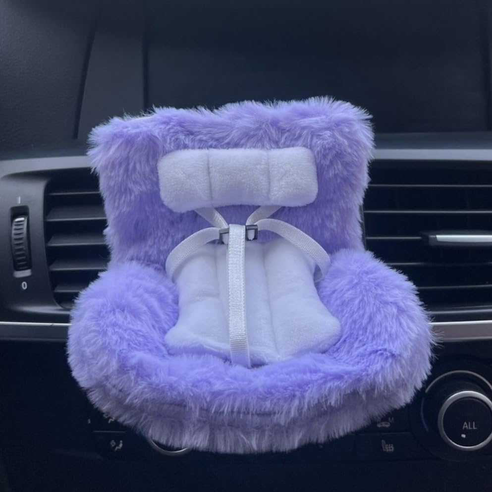 Accessories for Dolls，Safety seat，Car Seat, Doll Sofa, Car Decoration Sofa, Air Vent Clip and Desktop Stand，Suitable for 17cm Doll（no Dolls） (Dark Purple)