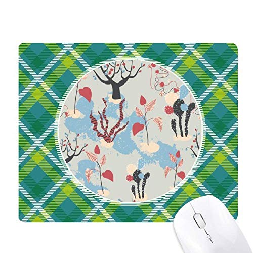 Tapis de souris pixel désert cactus savanna arbres bleus design géométrique