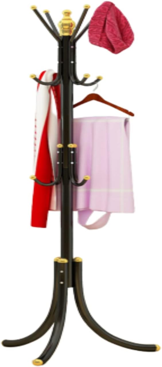 Peng General Coat Rack, Peng General Standing Entryway Coat Rack, luxury Metal Coat Hat Rack Tree Stand Hanger Organizer for Jacket, Purse, Scarf Rack, Umbrella (Black)