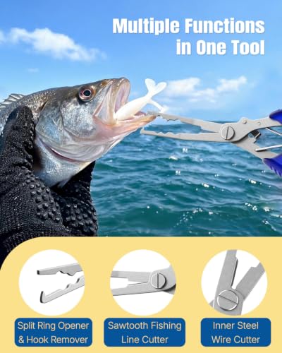 Image of Pawfly 250 Pcs Split Rings and Split Ring Pliers Kit for Fishing | 5 Sizes Fishing Split Rings & Fishing Pliers, Fishing Lure Connectors, Stainless Steel Split Rings for Saltwater & Freshwater