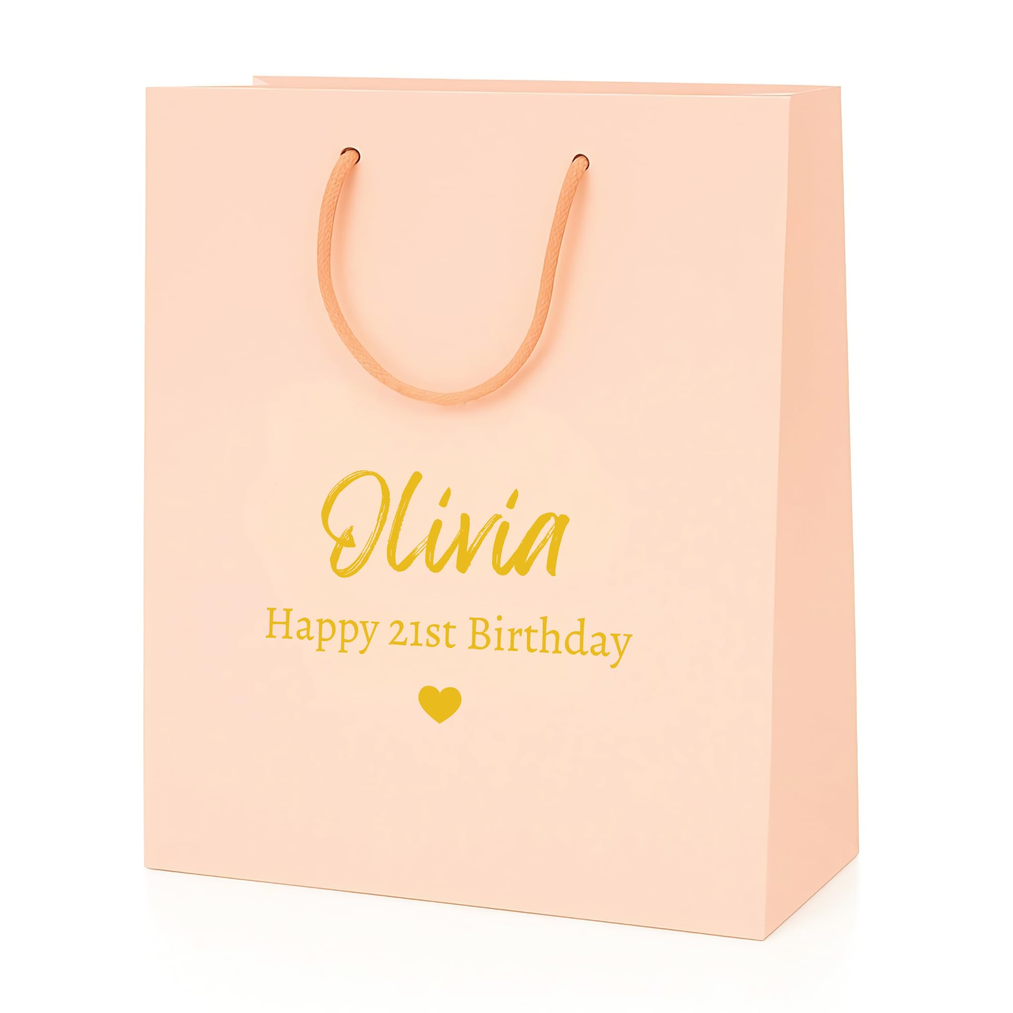 COOKIES AND KOALAS Personalised Birthday Gift Bag – Luxury Pink Foil Printed Gift Bag – Small 20×24×10 cm – Custom Gold or Silver Foil Name – Reusable Birthday Gift Packaging for Him, Her or Kids