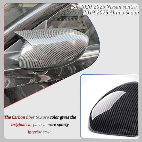 Image of Side Mirror Cover,for Nissan Sentra 2020-2025 /Nissan Altima 2019-2025, Carbon Fiber Side Rear Mirror Covers Body Kit Accessories for Cars.