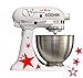 Produktbild Grafix Zubehör Dekor Tattoo Aufkleber für den Kitchenaid Sterne Köchin Silbergrau - rot