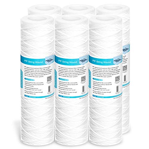 Comparison: Best Micron Filter For Well Water 3 Membrane Solutions 10 Micron 10"x2.5" String Wound Whole House Water Filter Replacement Cartridge Universal Sediment Filters for Well Water - 6 Pack