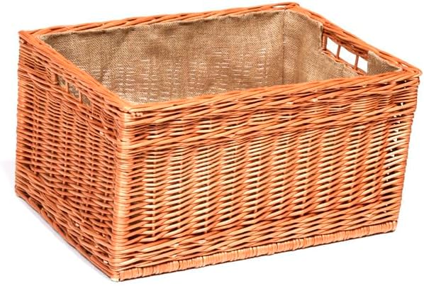 e-wicker24 Natural Wicker Fireplace Basket, Storage Basket, Wicker Trunk (Naturel_Jute)