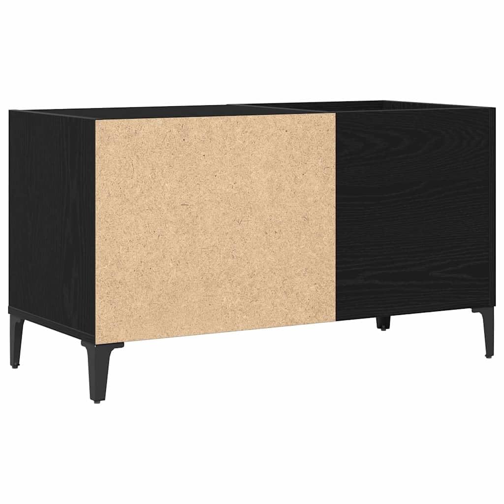 Hothingwell Meble winylowe Czarny dąb 84,5 x 38 x 48 cm, regał do przechowywania z drewna konstrukcyjnego do salonu, nowoczesny prostokątny design z miejscem do przechowywania płyt