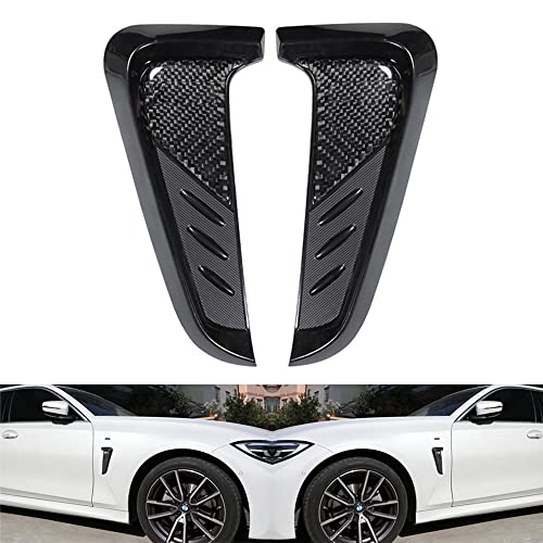 Image of Fender Side Vents Trim, Front Door Fender Protector Carbon Fiber Emblem Side Mark Stickers Decals Sports Decoration Lossless Installtion Accessories 8.18 inch