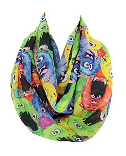 Etwoa's Cute Monsters Infinity Scarf Circle Scarf Loop Scarf