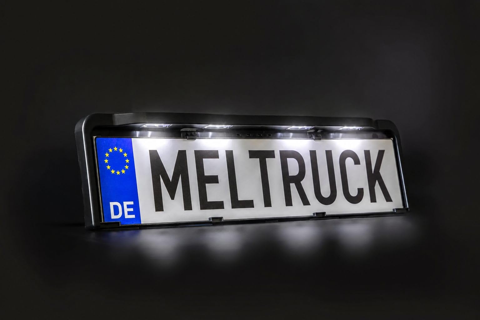 2X Soporte de matrícula con iluminación LED – Universal 12–36V – Homologación E9 / ECE R10 – IP68 – para Coches Camiones remolques y maquinaria agrícola