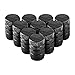 Valve-Loc Barrel Tire Valve Caps (10-Pack) Universal Stem Covers for Cars, SUVs, Bike and Bicycle, Trucks, Motorcycles | Heavy-Duty | Airtight Seal | Light-Weight Aluminum Alloy | Screw-On (Black)