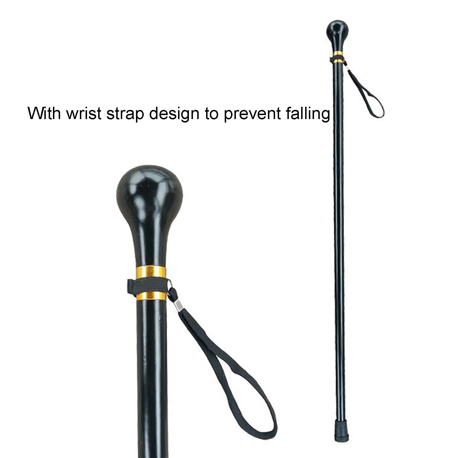 Amazon.co.jp: ステッキ、丸型ハンドル木製杖、人間工学に基づいた