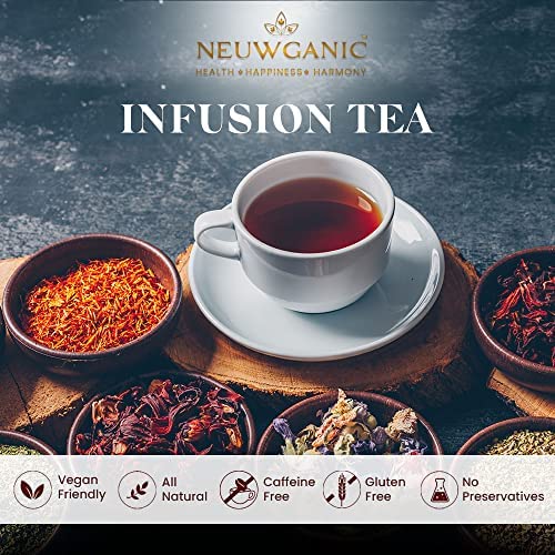 Image of Neuwganic Sweet Spice Infusion Tea - 100g Loose Leaf | Fennel, Cinnamon & Chilly | Vegan, Gluten-Free, All-Natural, Caffeine-Free | Antioxidant, Natural Detox, Aids Weight Loss| 50cups
