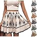 JSLOOO Womens Boho Shorts Fashion Floral Print Elastic High Waist Wide Leg Shorts Summer Drawstring Loose Flowy Short Pant Beige