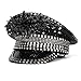 Vdaxvme Bejeweled Captain Hat Heavy Crystal Sailor Surprise Girl Boys For Carnivals Music Festival British Fashion