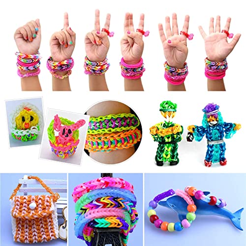 image for Hismo 12,000+ Rubber Bands Bracelet Kits, Colorful Loom Bands with Sto