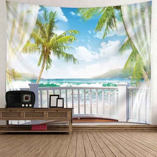 Tapiz decorativo para tapar imperfecciones de pared con un diseño de paisaje marino