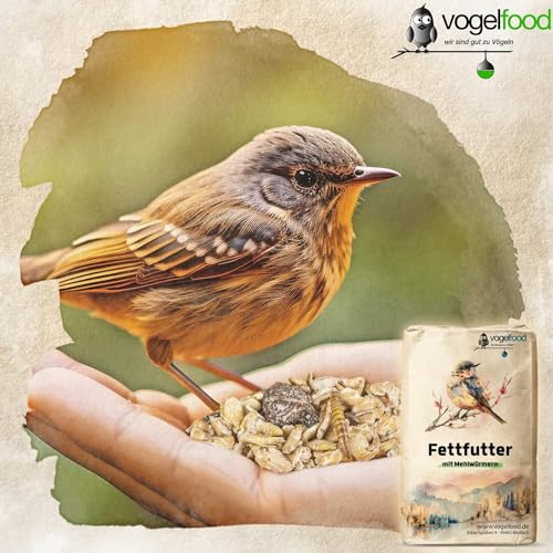 Vogelfood 25 kg Fettfutter mit Mehlwürmern für Wildvögel