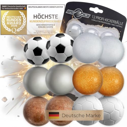 GOODS+GADGETS 12x Stück Speedball Profi Kickerbälle für Tischfussball Tischkicker Kicker-Ball Set Auswahl Verschiedene Sorten (Kork PE PU ABS) 35mm (12er Set)