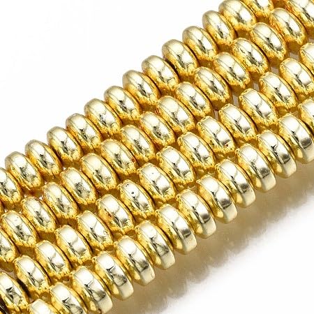 Hematyt oponka przekładka 4x2mm kolor jasny złoty sznur/+-180szt