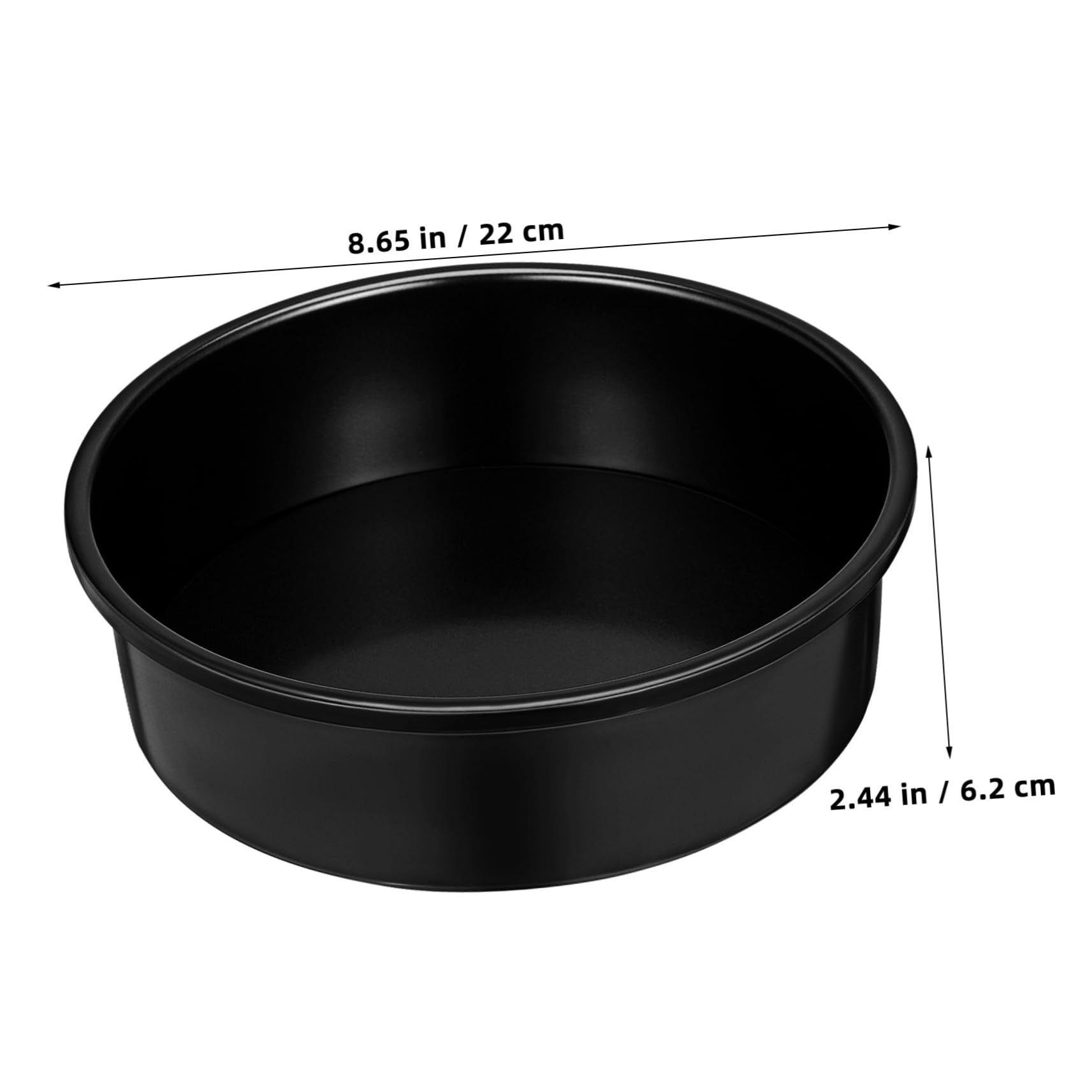 Hemobllo Juego de 3 Moldes Redondos para Pasteles Negros de 8 Pulgadas | Acero al Carbono, con 100 Hojas de Papel Pergamino Blanco, para Hornear Postres y Repostería