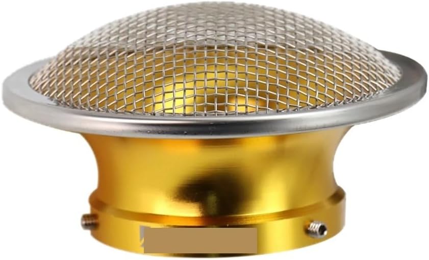 Gaźnik 50mm motocykl filtr powietrza wiatr róg puchar trąbka ze stopu pasuje do PWK21/24/26/28/30mm PE28/30mm (Size : Gold)