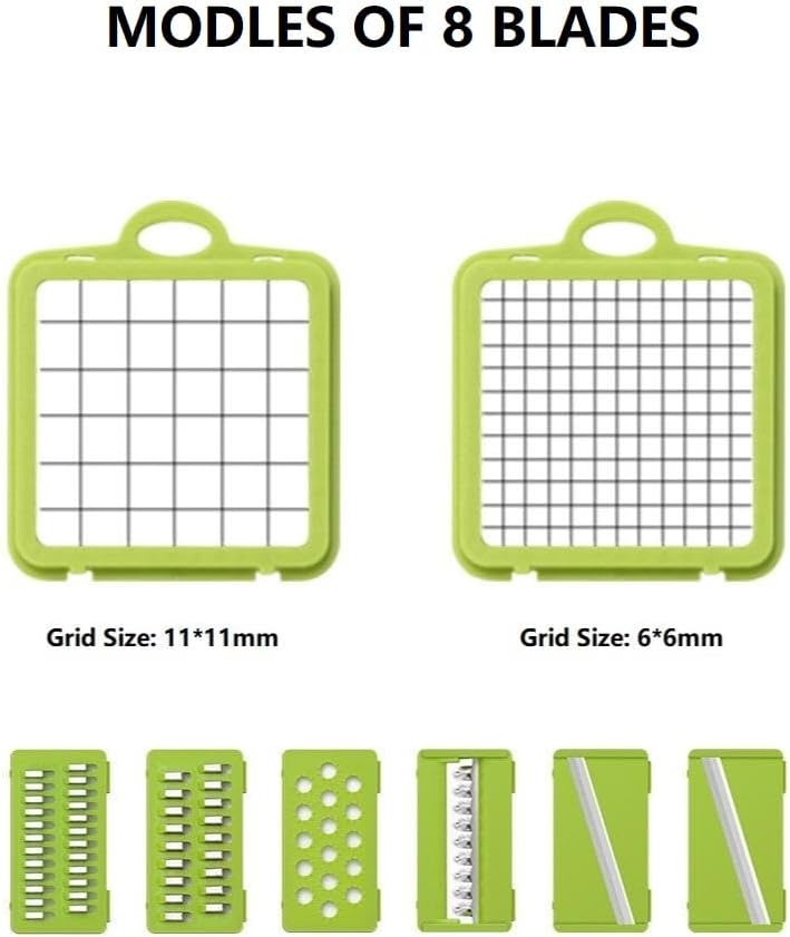 Hand Food Chopper 12 in 1 Vegetable Slicer Veg Chopper Set Grater Gadgets with Cleaning Key