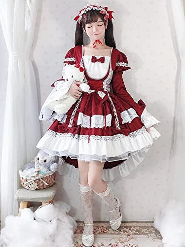 [milky time] フィッシュテール ロリータ ワンピース ヘムライン メイド 2way (red) 詳細画像3