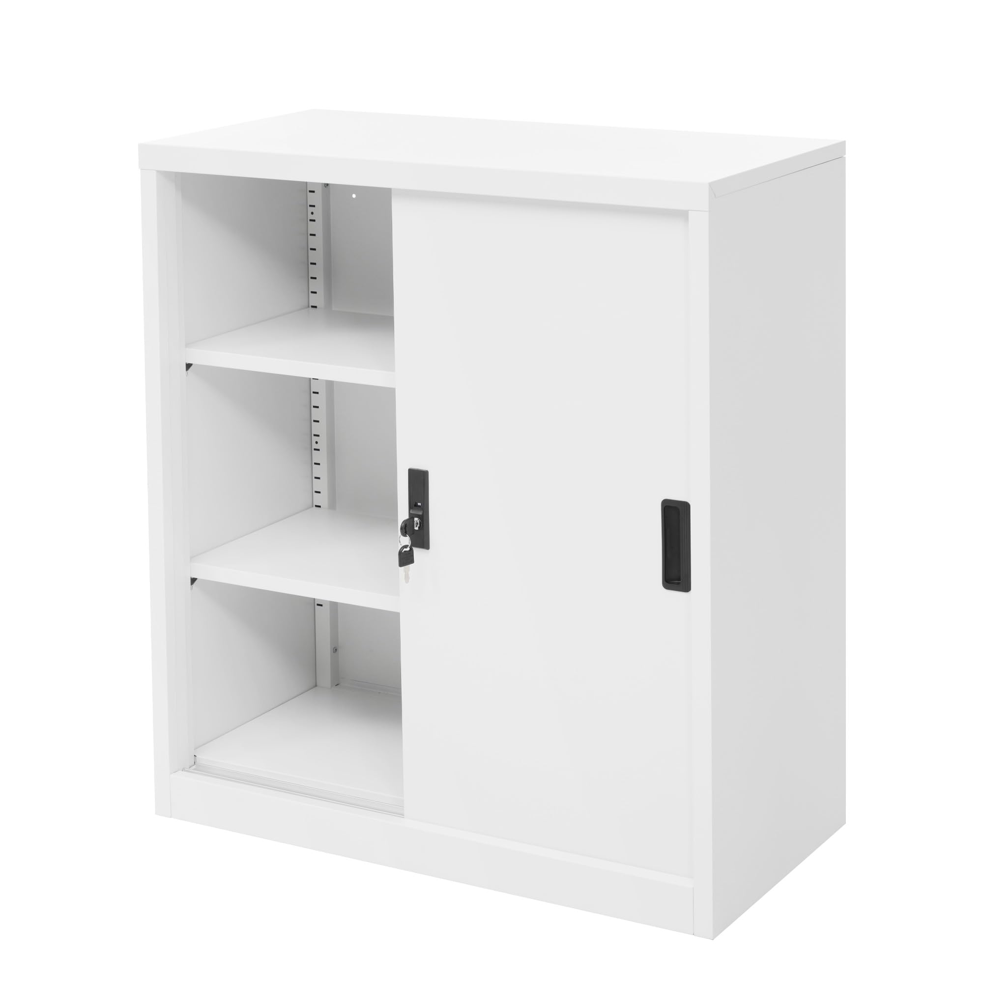 Amazon.co.jp: スチール書庫 引き戸 キャビネット 幅80cm×奥行40cm×高