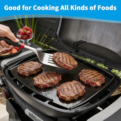 Image of LS'BABQ Full Size Griddle for Weber Q2800N+ Gas Grill, Cast-iron Griddle Insert for Home and Outdoor Cooking, Non-stick Cooking Hot Plate for Weber Q Gas Grill, Black