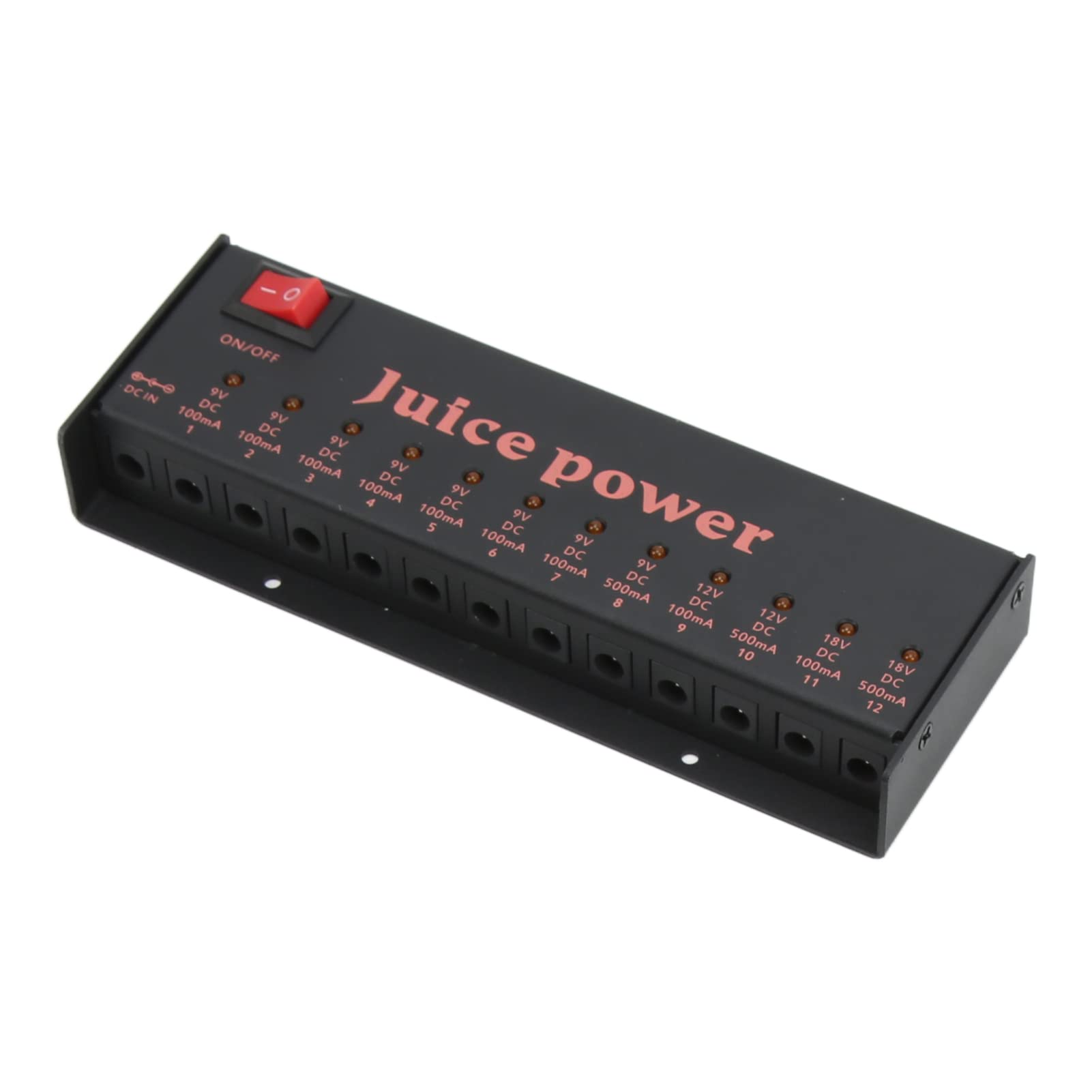 RiToEasysports Alimentatore per Pedali per Chitarra, 12 Alimentatori di Uscita CC Isolati per Effetti 9 V, 12 V, 18 100 MA 500 MA 100‑240 (Spina UE da 100 a 240)