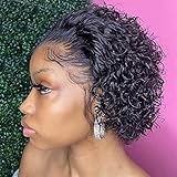 SWEETGIRL Short Curly Human Hair Wigs 13x2 Lace Front Wigs Human Hair Wigs for Black Women Pixie Cut...