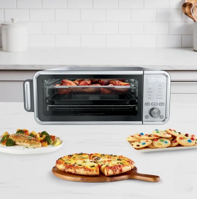 Miniatura 7 de Ninjja - Horno tostador 10 en 1 y freidora de aire, horno de encimera con estante para asar, acero inoxidable de 1800 W, almacenamiento abatible,