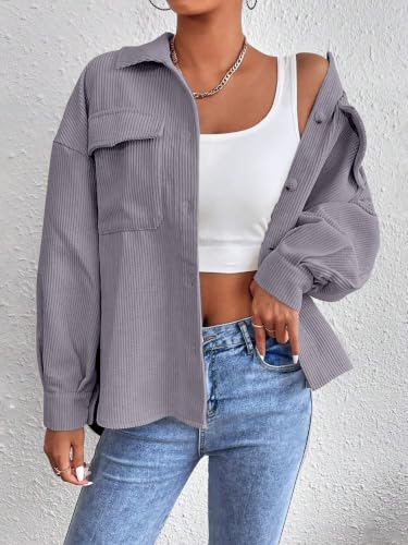 Image of GRECIILOOKS Women Poly Lycra Standard Length Oversized Jacket Korean Style Casual Outerwear | Streetwear Party Jacket with Trendy Loose Fit Casual Shirt