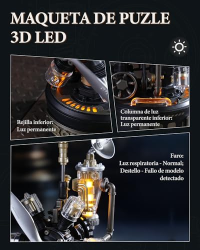 Helicóptero rotativo ROKR con movimiento mecánico real para construir en plástico y metal 4