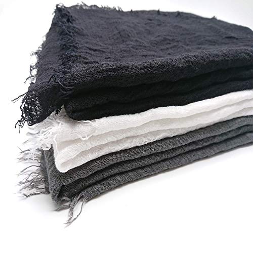 Manshu 3Pcs Women Soft Cotton Hemp Scarf Shawl Long Scarf, Scarf And Wrap, Big Head Scarf. #TOP4