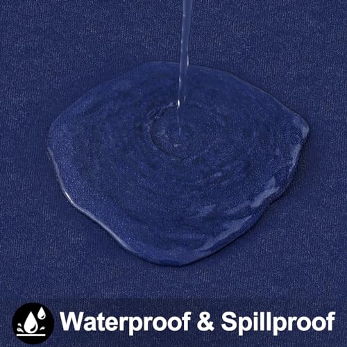 Image of Smiry Rectangle Table Cloth 54x78 Inch, Waterproof Wipeable Vinyl Tablecloths Protector, Oil Spill Proof Plastic Table Cover for Dining, Picnic, Camping, Outdoor, Navy